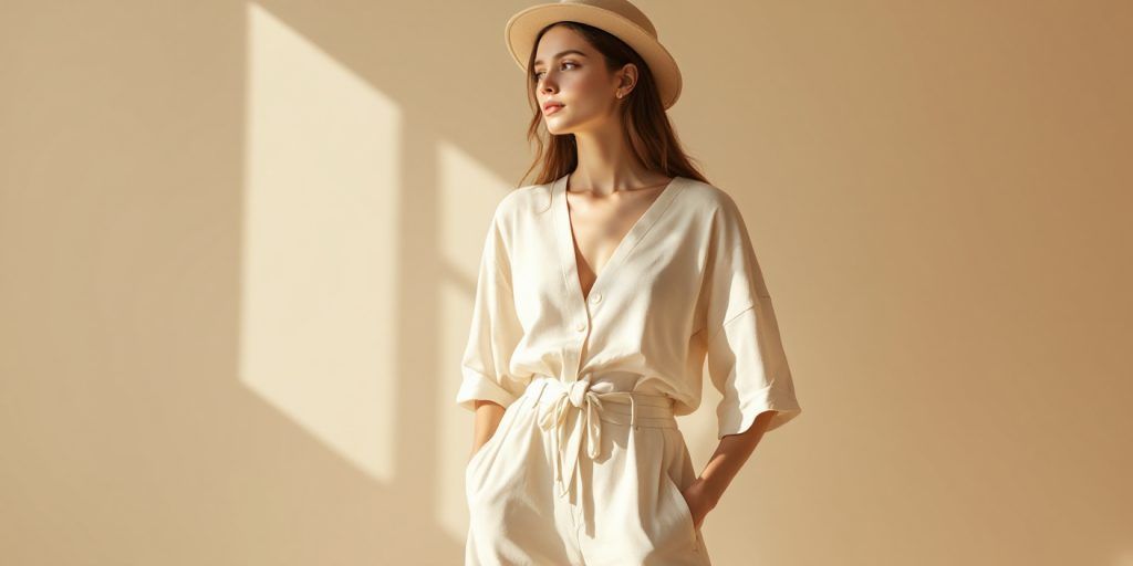 Compleu de vară damă minimalist, cu influențe nordice și croială modernă